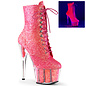 PLEASER ADORE LACE UP ANKLE BOOT GLITTER PINK SIZE 9