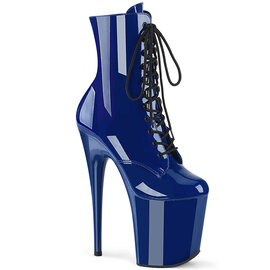 PLEASER PLEASER FLAMINGO 1020 LACE UP BOOT SIDE ZIP  ROYAL BLUE SIZE 9
