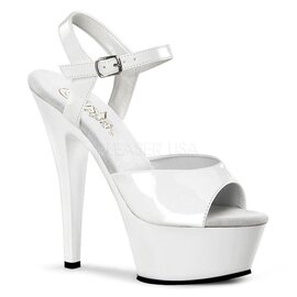 PLEASER PLEASER KISS  SANDAL 6" HEEL  WHITE SIZE 7