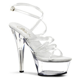 PLEASER PLEASER KISS  STRAPPY SANDAL 6" HEEL CLEAR SIZE  8