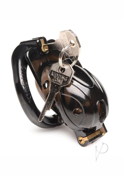 XR CHASTITY MASTER SERIES DOUBLE LOCKING CAGE BLACK