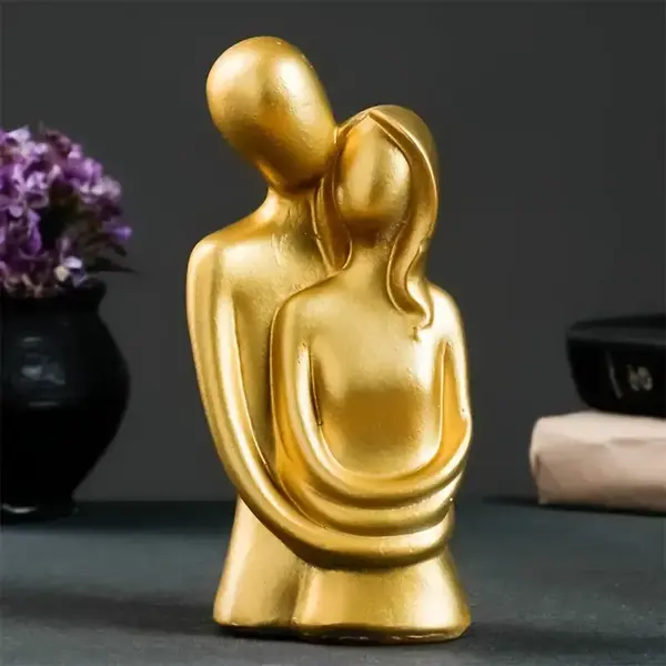 "O" HEAVENS STATUE HUGGING COUPLE GOLD