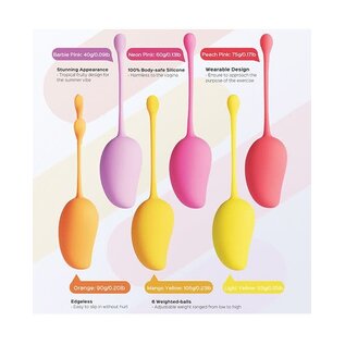 HONEY PLAY BOX MANGO TROPICAL WEIGHTED KEGEL 6PC SET