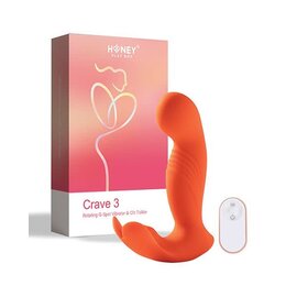 HONEY PLAY BOX HONEYS CRAVE 3 TICKLER VIBE W/ ROTATING HEAD ORANGE