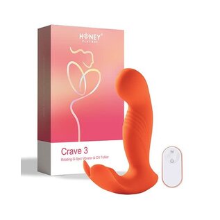 HONEY PLAY BOX HONEYS CRAVE 3 TICKLER VIBE W/ ROTATING HEAD ORANGE