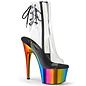 PLEASER PLEASER ADORE CHROME OPEN TOE LACE UP ANKLE BOOT