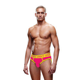 ENVY MENS SOLID JOCK PINK/YELLOW