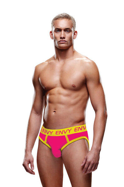 ENVY MENS SOLID JOCK PINK & YELLOW