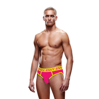 ENVY MENS SOLID JOCK PINK/YELLOW
