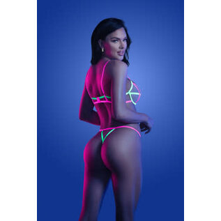 FANTASY LINGERIE HEAD RUSH CONTRAST BRA AND PANTY SET