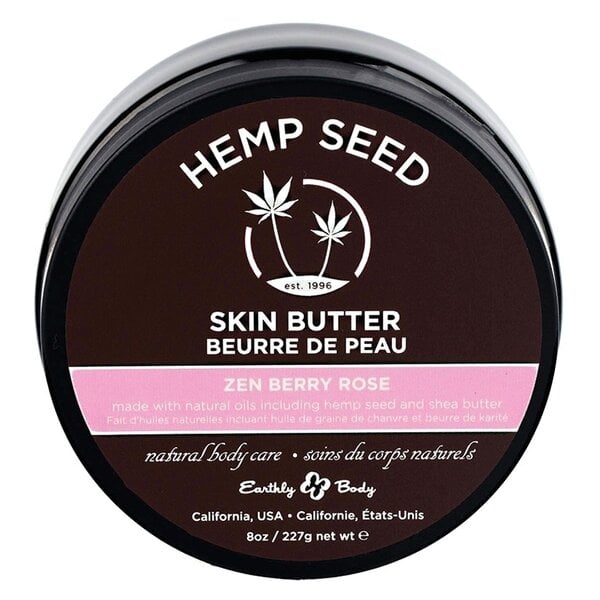 EARTHLY BODY BUTTER HEMP SEED ZEN BERRY ROSE 8 OZ