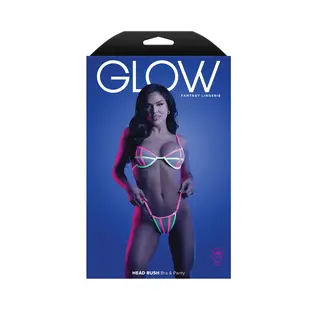 FANTASY LINGERIE HEAD RUSH CONTRAST BRA AND PANTY SET