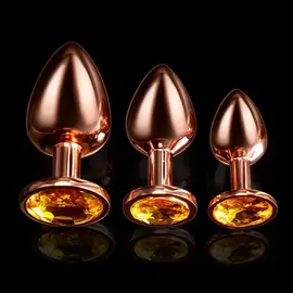 "O" HEAVENS ROSE GOLD JEWELED ANAL PLUG VARIETY