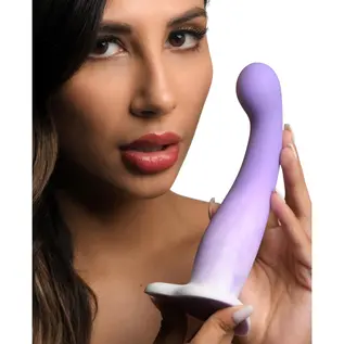 CURVE DILDO SIMPLY SWEET SLIM G PURPLE & WHITE 7"