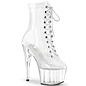 PLEASER PLEASER ADORE BOOT LACE UP  7" HEEL 1020  CLEAR SIZE 6