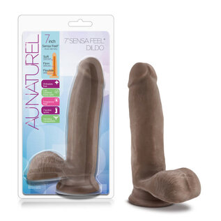 BLUSH AU NATUREL SENSA FEEL DILDO 7" CHOCOLATE