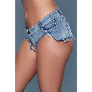 BE WICKED BEWICKED BOOTY SHORTS  BARELY THERE BLUE