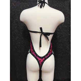 HOT GIRL LINGERIE HG ROMPER DOT BLACK & PINK