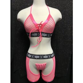 HOT GIRL LINGERIE HOT GIRL LV TOP, THONG, CHAPS SET