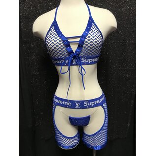 HOT GIRL LINGERIE HOT GIRL LV TOP, THONG, CHAPS SET