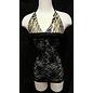 MINOR CREATIONS MC GOLDEN TIGER CUT OUT DRESS WITH THONG O/S BLK/GOLD