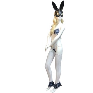 HOT GIRL LINGERIE GUCCI TOP THONG AND LEGGINGS SET BLUE/WHITE