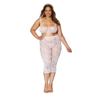 DREAMGIRL DREAMGIRL BRALETTE AND SLIP SKIRT