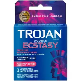 TROJAN DOUBLE ECSTASY CONDOM 3 PK