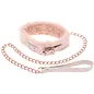 SPORTS SHEETS S&M PEACHES N CREAME FUR COLLAR AND LEASH  IVORY/ROSE GOLD