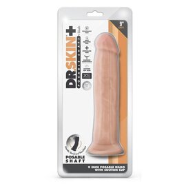 BLUSH DR SKIN DILDO THICK PLUS POSABLE 9' VANILLA