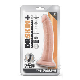 BLUSH DILDO DR SKIN PLUS POSABLE 7" VANILLA