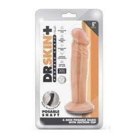 BLUSH DR SKIN DILDO PLUS POSABLE  6" VANILLA