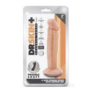 BLUSH DR SKIN DILDO PLUS POSABLE  6" VANILLA