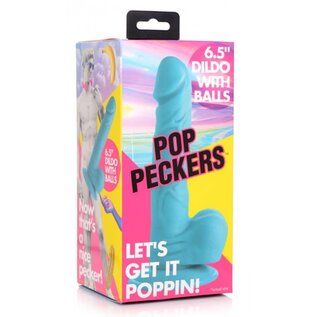 XR BRAND POP PECKERS DILDO BLUE 6.5"