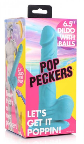 XR DILDO POP PECKERS BLUE 6.5"
