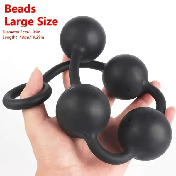 "O" HEAVENS STRING OF BEADS SILICONE BLACK