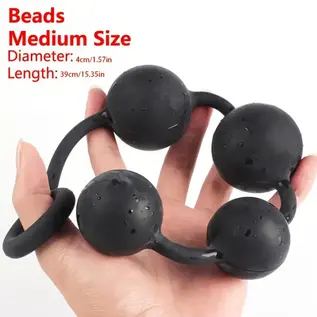"O" HEAVENS STRING OF BEADS SILICONE BLACK