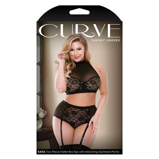 FANTASY LINGERIE FANTASY LINGERIE KATIA HALTER AND TIE BACK PANTY Q/S BLACK