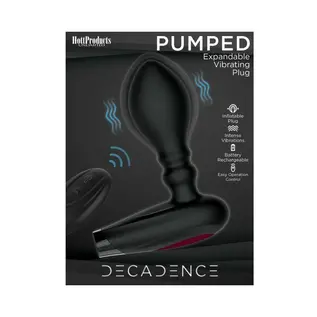 HOTT PRODUCTS DECADENCE PUMPED EXPANDING PLUG W/REMOTE CONTROL BLACK