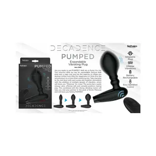 HOTT PRODUCTS DECADENCE PUMPED EXPANDING PLUG W/REMOTE CONTROL BLACK