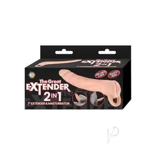 NASS TOYS THE GREAT EXTENDER 2 IN 1 EXTENDER AND MASTURBATOR VANILLA