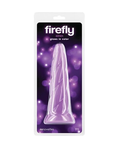 NS NOVELTIES DILDO FIREFLY SIREN GLOW UNICORN HORN PURPLE