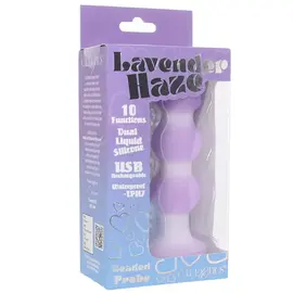 CALIFORNIA EXOTICS LAVENDER HAZE BEADED PLUG SILICONE VIBE PURPLE/WHITE