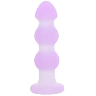 CALIFORNIA EXOTICS LAVENDER HAZE BEADED PLUG SILICONE VIBE PURPLE/WHITE