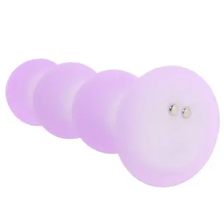 CALIFORNIA EXOTICS LAVENDER HAZE BEADED PLUG SILICONE VIBE PURPLE/WHITE