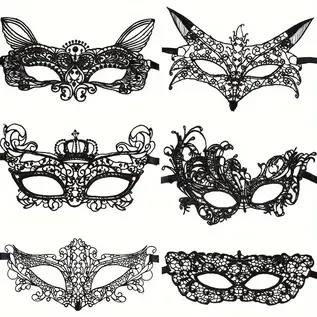 "O" HEAVENS "OH" SEXY LACE EYE MASKS BLACK VARIOUS