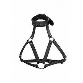 "O" HEAVENS "O" HEAVENS SKULLED & SPIKED HARNESS LEATHER BLACK