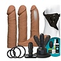 "O" HEAVENS VAC-U-LOCK VIBRATING DUAL DENSITY ULTRASKYN SET CARAMEL