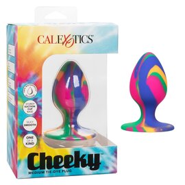 CALIFORNIA EXOTICS CHEEKY PLUG  MEDIUM SWIRL TIE DYE