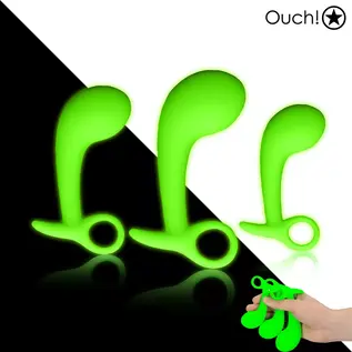 SHOTS OUCH PROSTATE PLUG SET GLOW IN THE DARK